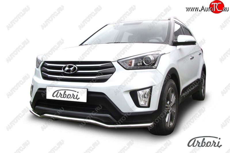 4 799 р. Защита переднего бампера Arbori (волна, нержавейка, 1 труба d42 mm). Hyundai Creta GS дорестайлинг (2015-2019)  с доставкой в г. Омск