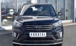 Защита переднего бампера (Ø42 мм, нержавейка) SLITKOFF Hyundai Creta GS дорестайлинг (2015-2019)