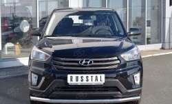 Защита переднего бампера (Ø63 мм, нержавейка) SLITKOFF Hyundai Creta GS дорестайлинг (2015-2019)