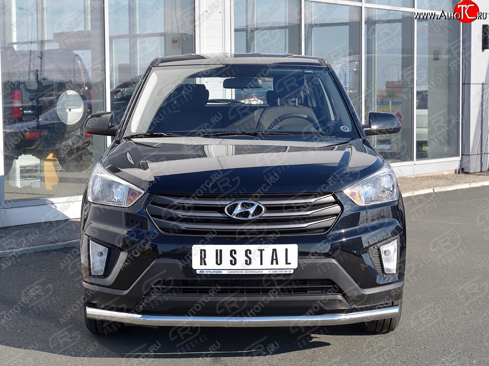 13 749 р. Защита переднего бампера (Ø63 мм, нержавейка) SLITKOFF Hyundai Creta GS дорестайлинг (2015-2019)  с доставкой в г. Омск