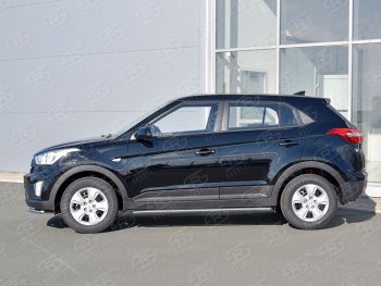 13 349 р. Защита порогов из круглой трубы d42 мм SLITKOFF v3 Hyundai Creta GS рестайлинг (2019-2021)  с доставкой в г. Омск. Увеличить фотографию 3