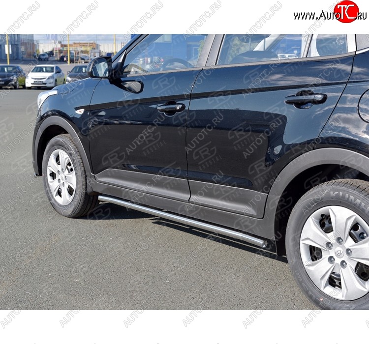 13 349 р. Защита порогов из круглой трубы d42 мм SLITKOFF v3 Hyundai Creta GS рестайлинг (2019-2021)  с доставкой в г. Омск