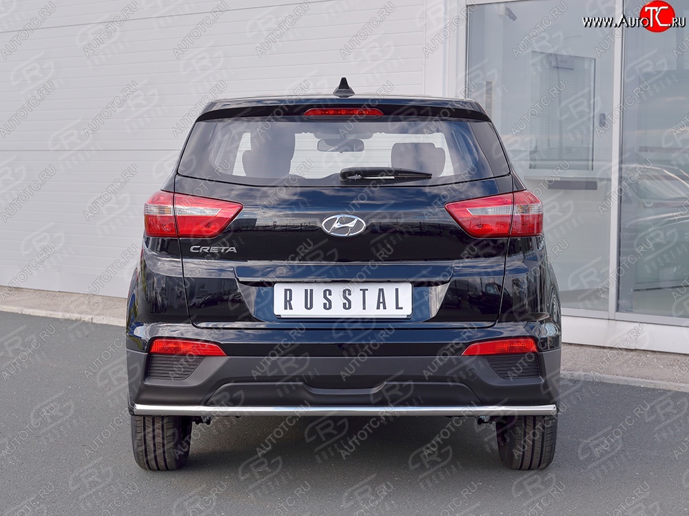 12 349 р. Защита заднего бампера (Ø42 мм, нержавейка) SLITKOFF  Hyundai Creta  GS (2015-2021) дорестайлинг, рестайлинг  с доставкой в г. Омск