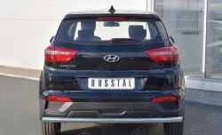 15 299 р. Защита заднего бампера (Ø63 мм, нержавейка) SLITKOFF Hyundai Creta GS дорестайлинг (2015-2019)  с доставкой в г. Омск. Увеличить фотографию 1