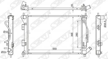 4 599 р. Радиатор двигателя SAT (трубчатый, МКПП/АКПП)  Hyundai Creta (GS), Elantra (MD), I30 (2 GD), KIA Ceed (2 JD), Cerato (3 YD), Soul (AM)  с доставкой в г. Омск. Увеличить фотографию 1