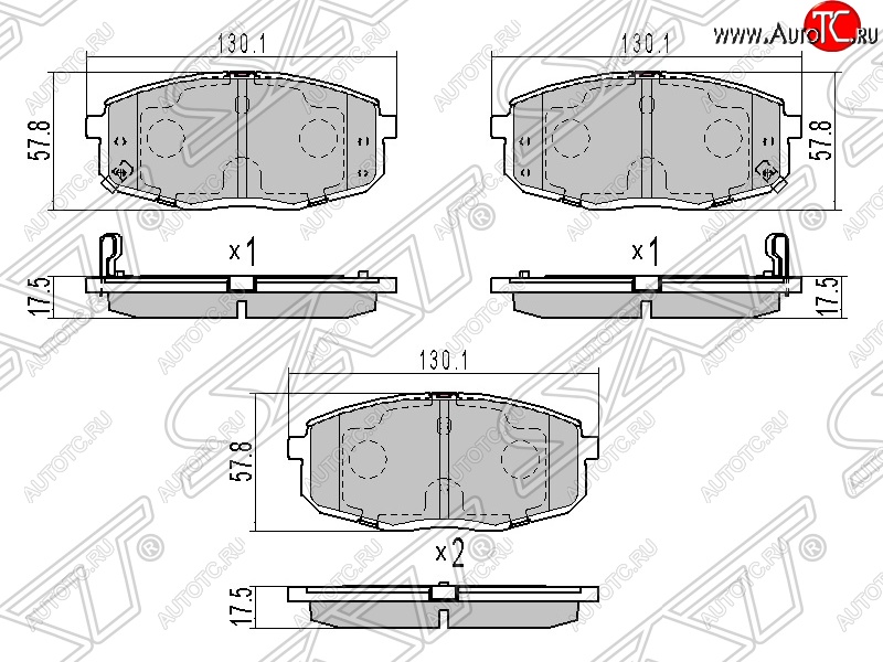 889 р. Колодки тормозные передние SAT  Hyundai Creta  GS (2015-2021), Hyundai I30  FD (2007-2012), KIA Ceed  1 ED (2006-2012)  с доставкой в г. Омск