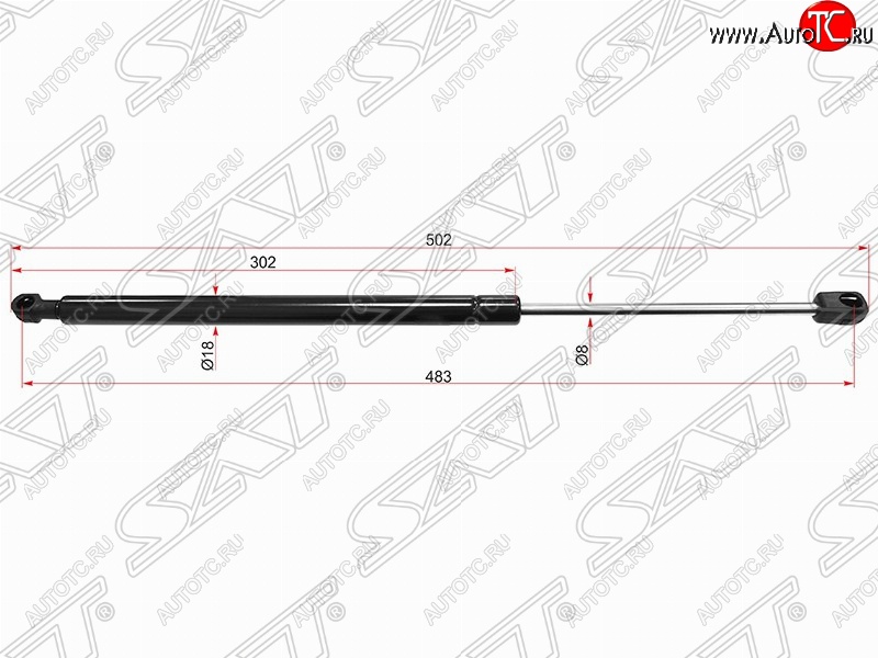 759 р. Упор крышки багажника SAT (газовый) Hyundai Getz TB хэтчбэк 5 дв. дорестайлинг (2002-2005)  с доставкой в г. Омск