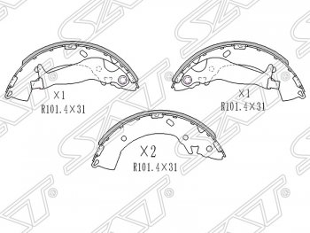 Колодки тормозные SAT (задние) Hyundai Solaris RBr седан рестайлинг (2014-2017)