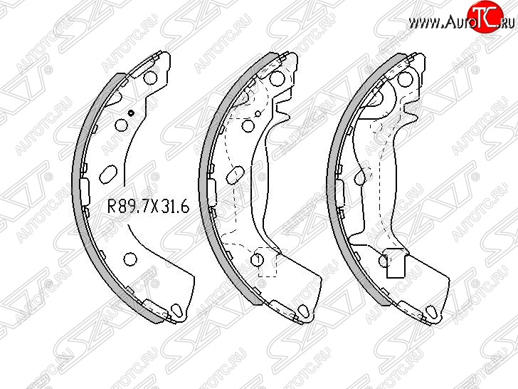 1 439 р. Колодки тормозные задние SAT  Hyundai Getz  TB (2002-2010) хэтчбэк 5 дв. дорестайлинг, хэтчбэк 5 дв. рестайлинг  с доставкой в г. Омск