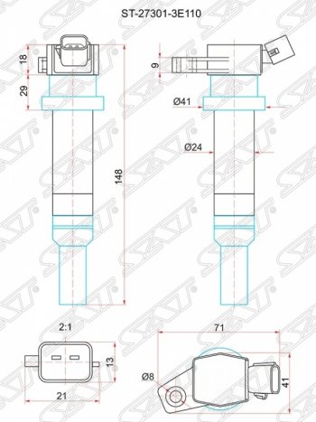 Катушка зажигания SAT Hyundai i20 PB хэтчбэк дорестайлинг (2008-2012)