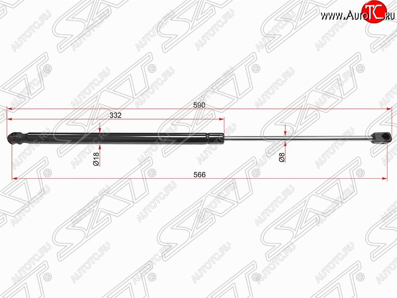 639 р. Упор крышки багажника SAT (газовый) Hyundai I30 FD хэтчбек дорестайлинг (2007-2010)  с доставкой в г. Омск