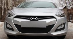 1 839 р. Сетка на бампер Russtal (черная) Hyundai I30 2 GD дорестайлинг универсал (2011-2015)  с доставкой в г. Омск. Увеличить фотографию 2