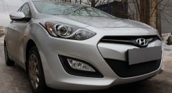 1 839 р. Сетка на бампер Russtal (черная) Hyundai I30 2 GD дорестайлинг универсал (2011-2015)  с доставкой в г. Омск. Увеличить фотографию 4