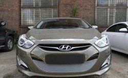 2 349 р. Сетка на бампер Russtal (хром) Hyundai I40 1 VF дорестайлинг седан (2011-2015)  с доставкой в г. Омск. Увеличить фотографию 2