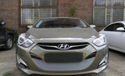 2 349 р. Сетка на бампер Russtal (хром) Hyundai I40 1 VF дорестайлинг седан (2011-2015)  с доставкой в г. Омск. Увеличить фотографию 3