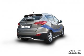 Защита заднего бампера Arbori (волна, нержавейка, 1 труба d57 mm). Hyundai IX35 LM рестайлинг (2013-2018)