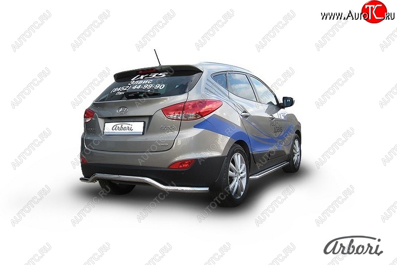 12 959 р. Защита заднего бампера Arbori (волна, нержавейка, 1 труба d57 mm). Hyundai IX35 LM рестайлинг (2013-2018)  с доставкой в г. Омск