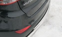 Двойная защита заднего бампера из двух труб диаметром 63 и 42 мм SLITKOFF Hyundai (Хюндаи) IX35 (ИX35)  LM (2009-2018) LM дорестайлинг, рестайлинг