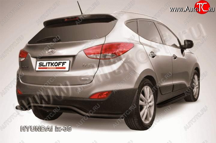 10 199 р. Защита заднего бампера из трубы d57 Slitkoff (волна) Hyundai IX35 LM рестайлинг (2013-2018) (Цвет: серебристый)  с доставкой в г. Омск