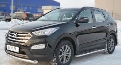 21 699 р. Широкая защита порогов SLITKOFF  Hyundai Santa Fe  DM (2012-2016) дорестайлинг  с доставкой в г. Омск. Увеличить фотографию 4