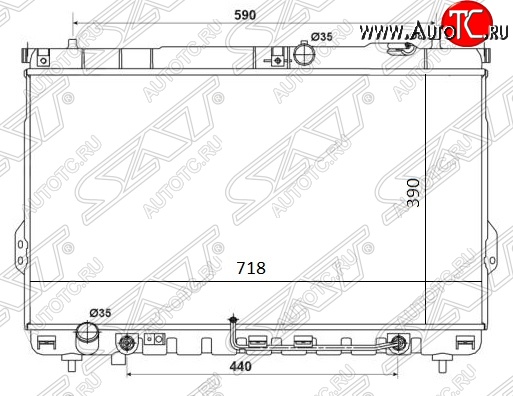 9 699 р. Радиатор двигателя SAT (трубчатый, DIESEL, АКПП) Hyundai Santa Fe SM (2000-2012)  с доставкой в г. Омск