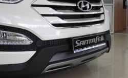 1 539 р. Сетка на бампер Russtal (хром)  Hyundai Santa Fe  DM (2012-2016) дорестайлинг  с доставкой в г. Омск. Увеличить фотографию 3