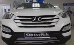 Сетка на бампер Russtal (хром) Hyundai (Хюндаи) Santa Fe (Санта)  DM (2012-2016) DM дорестайлинг