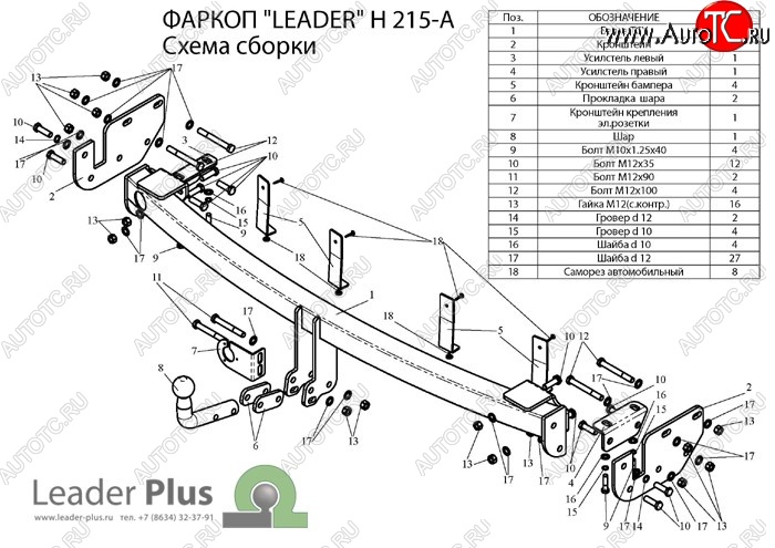 8 949 р. Фаркоп Лидер Плюс  Hyundai Santa Fe  CM (2006-2009), KIA Sorento  XM (2009-2012) (Без электропакета)  с доставкой в г. Омск