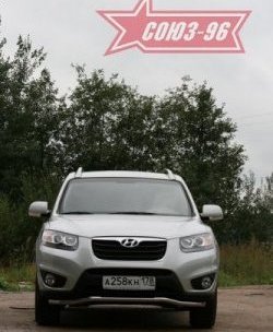 12 689 р. Защита переднего бампера одинарная Souz-96 (d60) Hyundai Santa Fe CM рестайлинг (2009-2012)  с доставкой в г. Омск. Увеличить фотографию 2