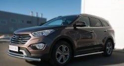 10 649 р. Защита переднего бампера (2 трубыØ63 и 42 мм, нержавейка) Russtal  Hyundai Grand Santa Fe  1 DM (2013-2016) дорестайлинг  с доставкой в г. Омск. Увеличить фотографию 4