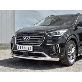 Одинарная защита переднего бампера диаметром 63 мм Russtal Hyundai (Хюндаи) Grand Santa Fe (гранд)  1 DM (2016-2018) 1 DM рестайлинг