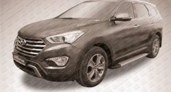 13 349 р. Алюминиевые пороги Slitkoff Optima Silver  Hyundai Grand Santa Fe  1 DM (2013-2016) дорестайлинг  с доставкой в г. Омск. Увеличить фотографию 2