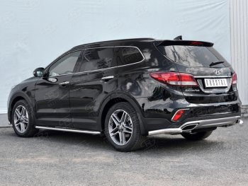 14 249 р. Защита заднего бампера (Ø63 мм уголки, нержавейка) SLITKOFF  Hyundai Grand Santa Fe  1 DM (2016-2018) рестайлинг  с доставкой в г. Омск. Увеличить фотографию 3