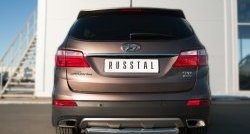 Одинарная защита заднего бампера из короткой трубы диаметром 63 мм SLITKOFF Hyundai (Хюндаи) Grand Santa Fe (гранд)  1 DM (2013-2016) 1 DM дорестайлинг