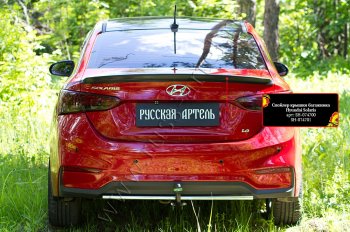 1 759 р. Лип спойлер RA  Hyundai Solaris  HCR (2017-2022) седан дорестайлинг, седан рестайлинг (Неокрашенный)  с доставкой в г. Омск. Увеличить фотографию 2