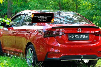 1 759 р. Лип спойлер RA  Hyundai Solaris  HCR (2017-2022) седан дорестайлинг, седан рестайлинг (Неокрашенный)  с доставкой в г. Омск. Увеличить фотографию 3