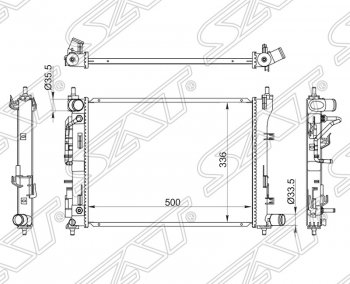 Радиатор двигателя (пластинчатый, МКПП/АКПП) SAT Hyundai Solaris HCR седан рестайлинг (2020-2022)