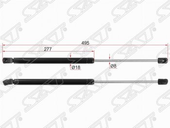 Упор крышки багажника SAT (газовый) Hyundai Solaris RBr хэтчбэк рестайлинг (2014-2017)