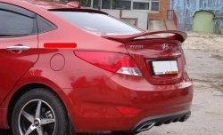 3 299 р. Козырёк на заднее лобовое стекло Sport v2  Hyundai Solaris  RBr (2010-2017), KIA Rio  3 QB (2011-2017) (Неокрашенный)  с доставкой в г. Омск. Увеличить фотографию 2