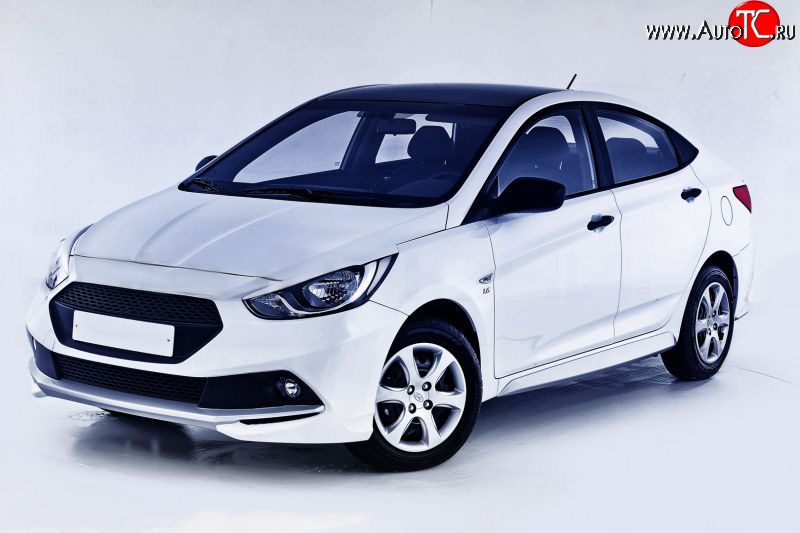 14 499 р. Передний бампер Sport  Hyundai Solaris  RBr (2010-2014) седан дорестайлинг, хэтчбэк дорестайлинг (Неокрашенный)  с доставкой в г. Омск