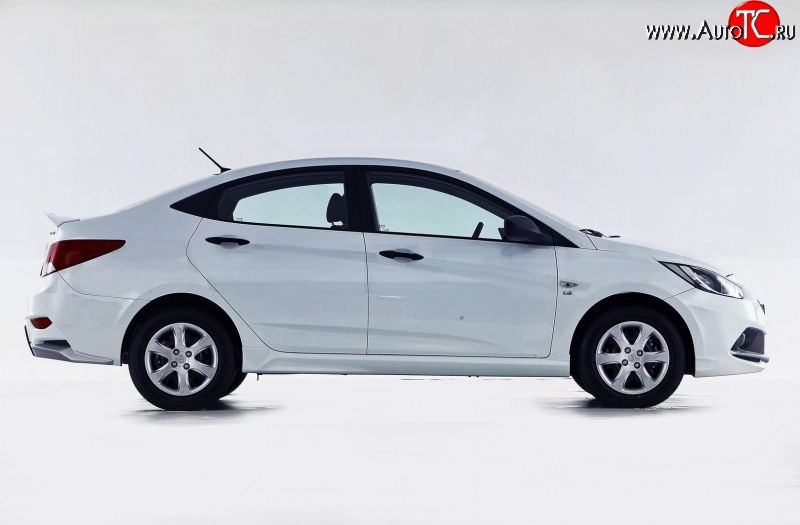 3 599 р. Пороги накладки Sport Hyundai Solaris RBr седан дорестайлинг (2010-2014) (Неокрашенные)  с доставкой в г. Омск