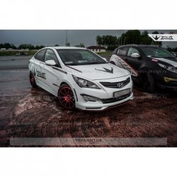 1 499 р. Реснички на фары Zeus Hyundai Solaris RBr седан дорестайлинг (2010-2014) (Неокрашенные)  с доставкой в г. Омск. Увеличить фотографию 4