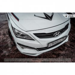 1 499 р. Реснички на фары Zeus Hyundai Solaris RBr седан дорестайлинг (2010-2014) (Неокрашенные)  с доставкой в г. Омск. Увеличить фотографию 5