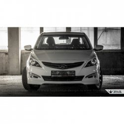 1 499 р. Реснички на фары Zeus Hyundai Solaris RBr седан дорестайлинг (2010-2014) (Неокрашенные)  с доставкой в г. Омск. Увеличить фотографию 6