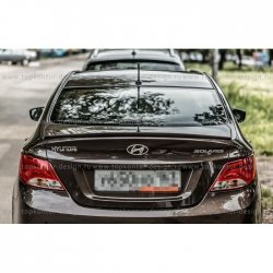 4 499 р. Лип спойлер HS-2 Hyundai Solaris RBr седан дорестайлинг (2010-2014) (Неокрашенный)  с доставкой в г. Омск. Увеличить фотографию 3