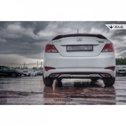 5 399 р. Лип спойлер Zeus  Hyundai Solaris  RBr (2010-2014) седан дорестайлинг (Неокрашенный)  с доставкой в г. Омск. Увеличить фотографию 5