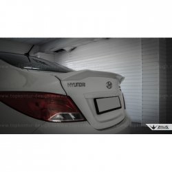 5 399 р. Лип спойлер Zeus  Hyundai Solaris  RBr (2010-2014) седан дорестайлинг (Неокрашенный)  с доставкой в г. Омск. Увеличить фотографию 7