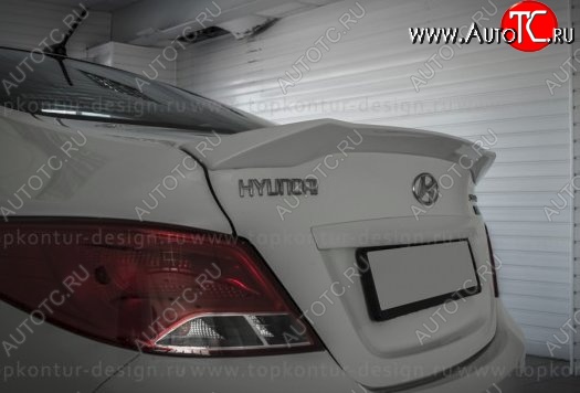 5 399 р. Лип спойлер Zeus  Hyundai Solaris  RBr (2010-2014) седан дорестайлинг (Неокрашенный)  с доставкой в г. Омск