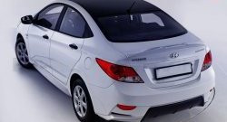 14 499 р. Задний бампер Sport  Hyundai Solaris  RBr (2010-2014) седан дорестайлинг (Неокрашенный)  с доставкой в г. Омск. Увеличить фотографию 2