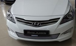 1 539 р. Сетка на бампер Russtal (хром) Hyundai Solaris RBr седан рестайлинг (2014-2017)  с доставкой в г. Омск. Увеличить фотографию 4